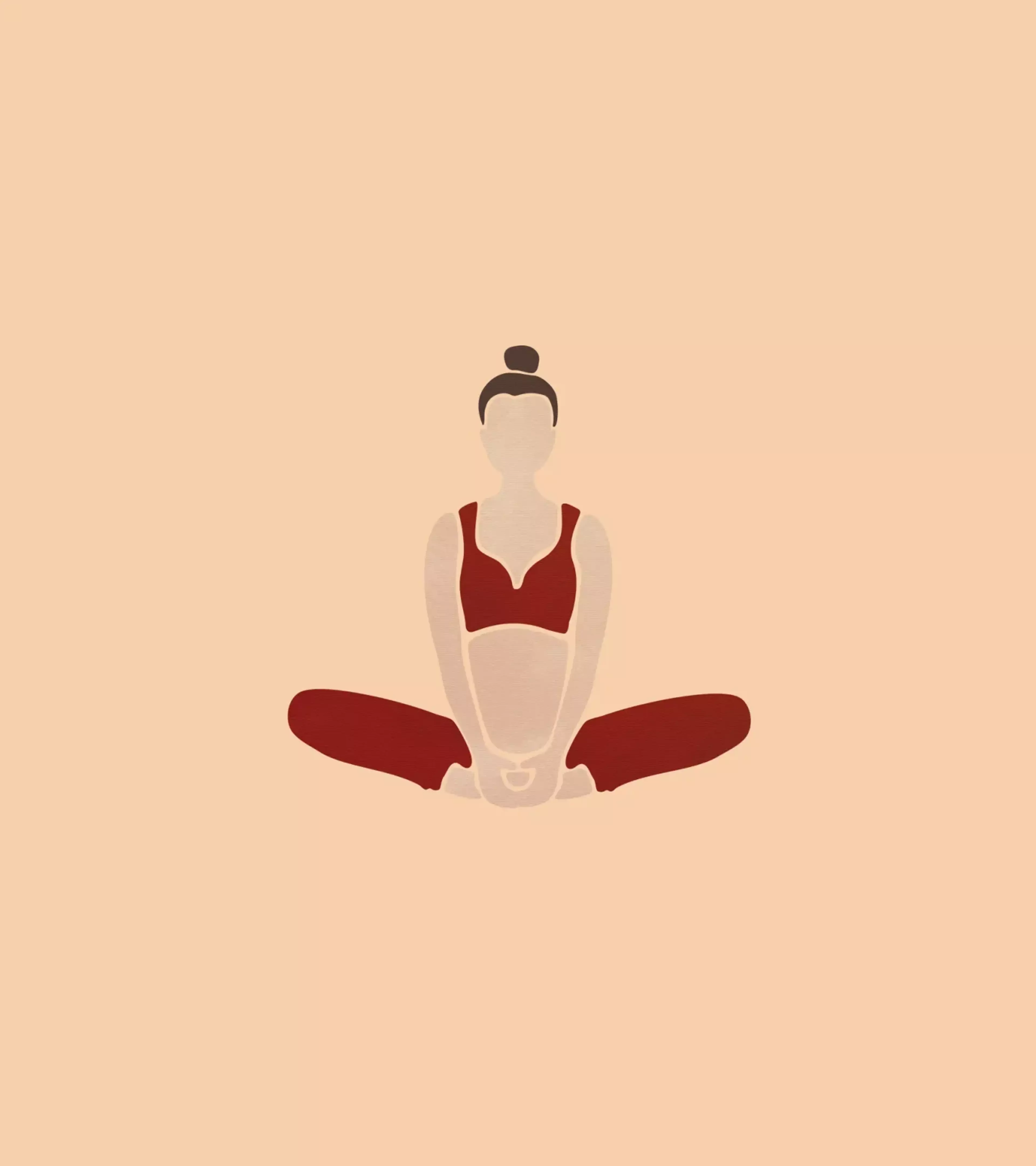 An illustration of a yoga pose called cobbler's pose