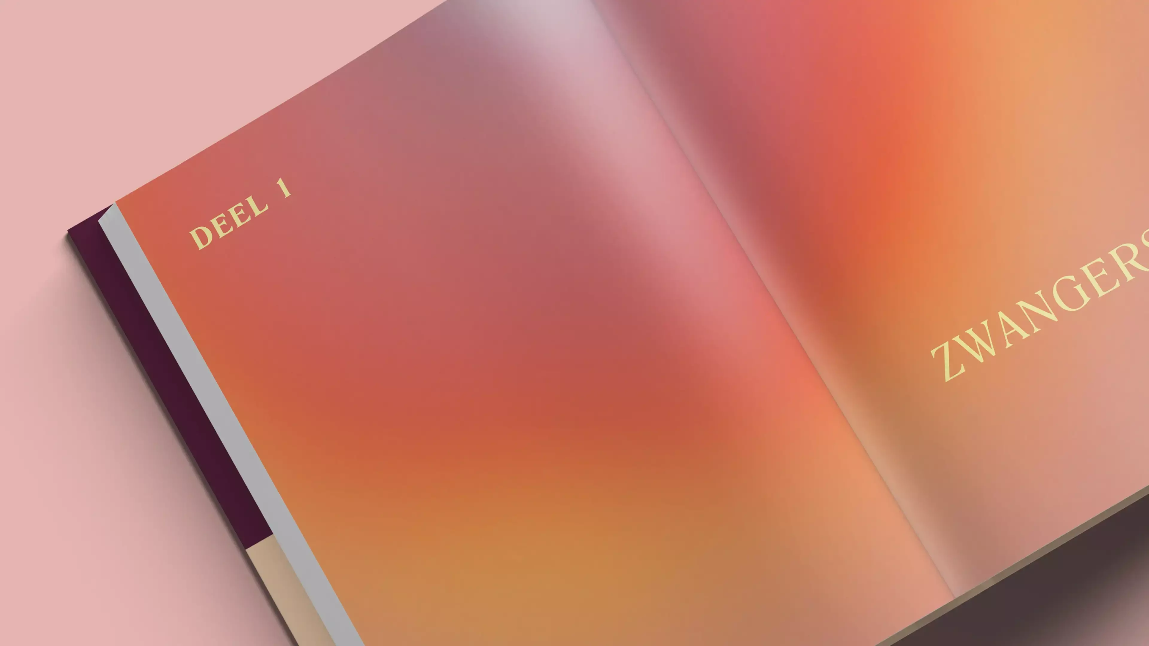 The first part of the book with a gradient on a pink background