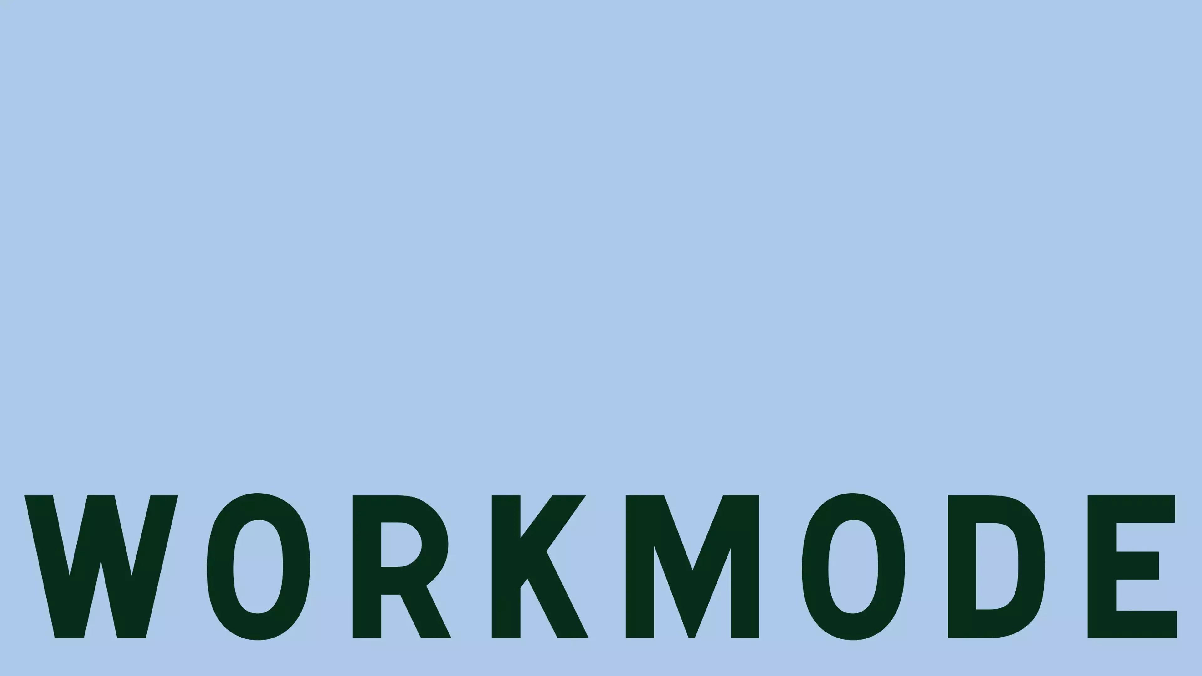 The logo of Workmode on a light blue background