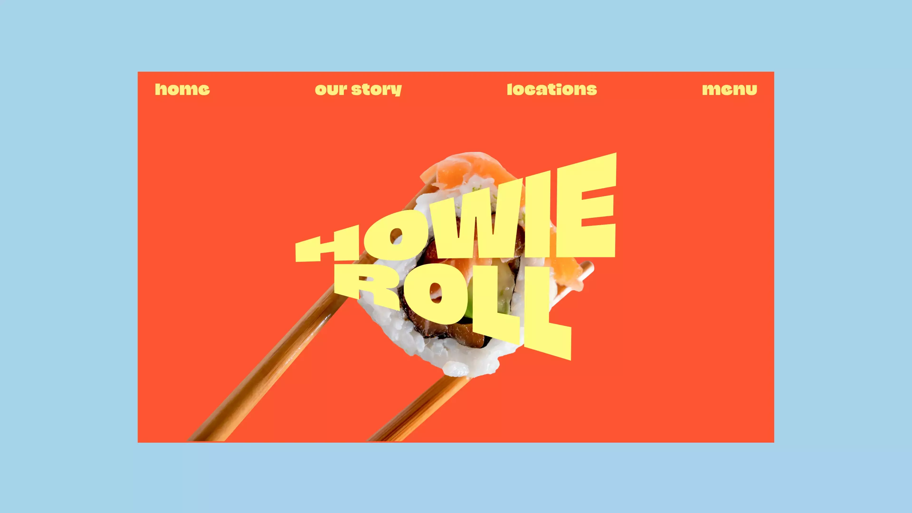 Howie Roll's website on a light blue background